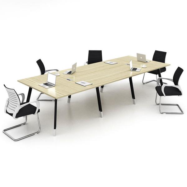 Quality Office Furniture Melamine Board Conference Room Table Deep Oak + Light Oak Color for sale
