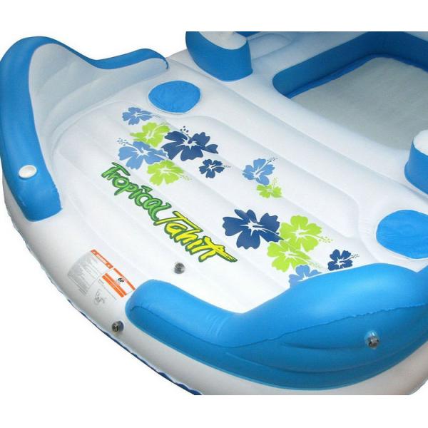 Huge Lake Funny Inflatable Water Toys 4 / 6 / 8 Person Floating Blow Up Island Customized