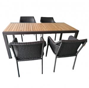 China Furniture Outdoor hotel Patio Garden Terrace Teak Wood dining table and dining Chairs set---YS6621 wholesale