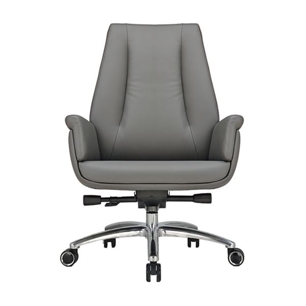 Luxury Middle Back Executive Office Desk Chair Set High Quality Metal Frame Ergonomic PU Leather Padding Traditional Design