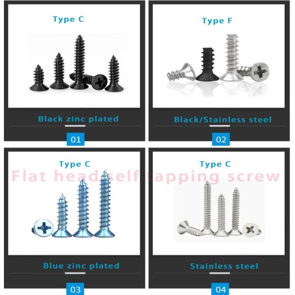 Metric Phillips Flat Head Timber Wood Strength Galvanized Self Tapping Screws ISO Standard