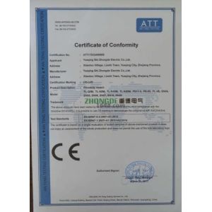 Zhejiang Zhongde Electric Co., Ltd. Certifications