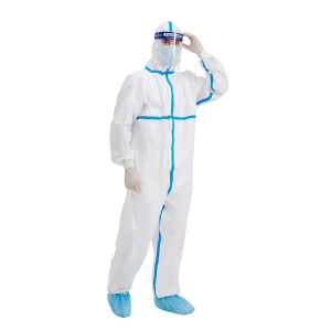 China PPE SMS Disposable Protective Coverall Elastic Cuff wholesale