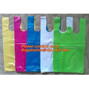 100% Biodegradable and Compostable, T-shirt Bags, EN13432 Certificate, green