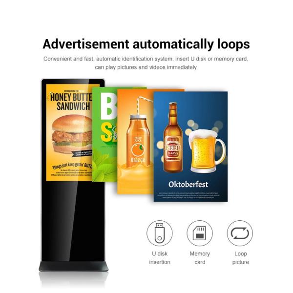 Slim Body Indoor Advertising LED Display Free Standing Type For Cinema