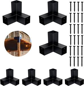 Upgrade Your Pergola Game with 3-Way Right Angle Corner Extension Bracket 6*6 Arbours