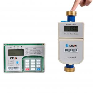 China Long Battery Lifespan Dry Dial Type Prepaid Water Meter ,  Brass / Plastic Meter Body on Request on sale