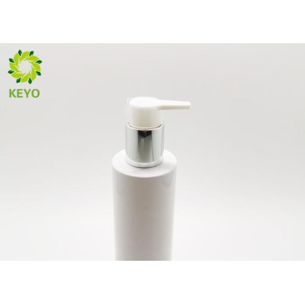 Round Shape White Color Empty Shampoo Pump Bottles 10 OZ Custom Service Acceptable