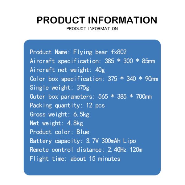 Power Source Electric 2.4GHz 2CH RC Foam Ultralight Flying Glider Airplane Plane Model Toy Fx802 Epp Eagle RC Glider