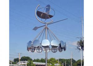 China Wind Kinetic Modern Stainless Steel Sculpture , Outdoor Steel Garden Sculpture on sale
