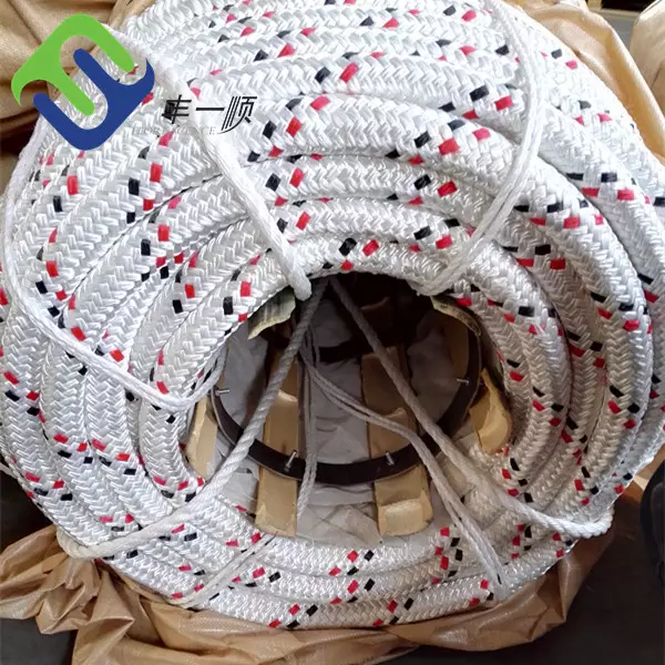 Polyester Fiber Double Braided UHMWPE Rope Towing Trawling 12 Strand