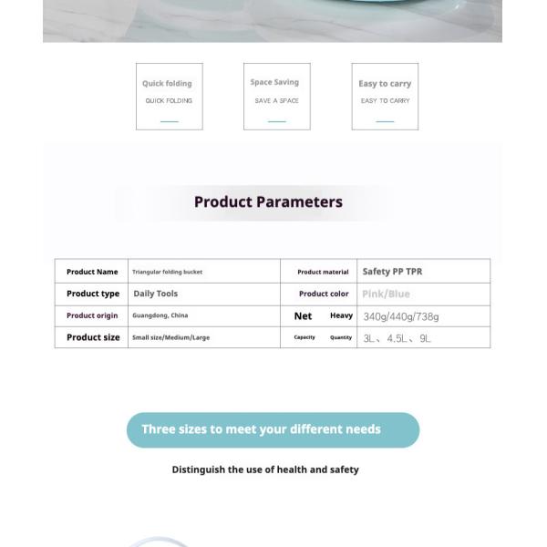 Collapsible 10L Foldable Plastic Bucket Space-Saving Design for Camping Car Wash Outdoor Adventures