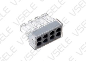 Quick Wiring 8 Port Push Wire Terminal Block Transparent Grey Color Custom
