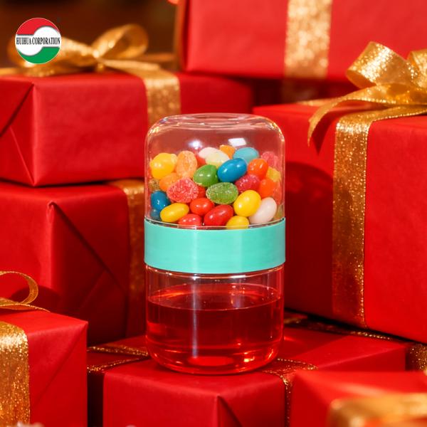 Food Grade PET Double Sided Bottle Clear Plastic Cylinder Clear Plastic Cylinder Screw Lid Easy Open End