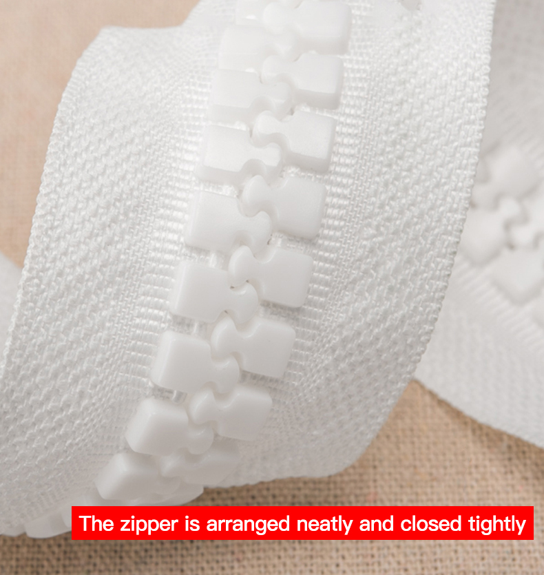 low price plastic long chain eco-friendly fabric resin zipper roll zip for clothing bags auto lock zipper for coat