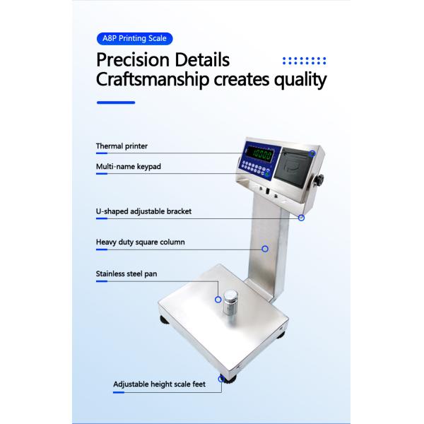 A8SP Printing Small Platform Scale with 6KG Capacity and 22cm*28cm Square Vertical Bar