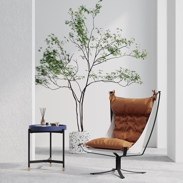 Leisure Ergonomic Brown Leather Lounge Chair Modern Leisure Chair