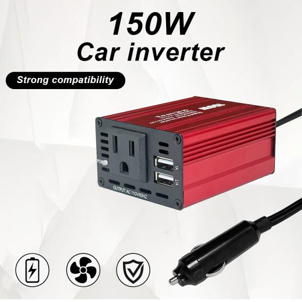 RED 150W Portable Car Inverter Dual USB Power Converter 12V DC to AC 110V 220V Modified Sine Wave USB output 5V 2.1A
