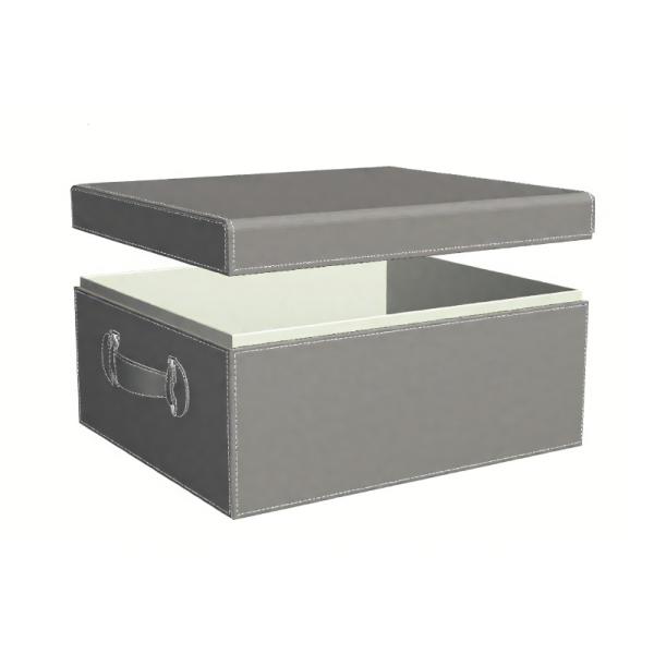 Luxury Faux Leather Decorative Boxes Elegant Lidded Closet Storage Containers For Home Decor