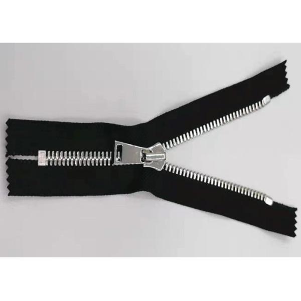 5# Double Point Pull Teeth Zipper With Cotton Fabric Nickel Color