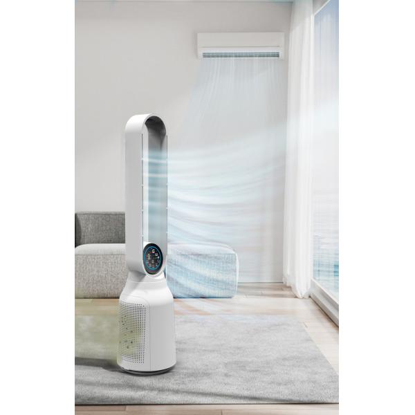 HOMEFISH Touch Screen Household Air Purifier Bladeless Standing Fan 8 Gears Speed Adjustable