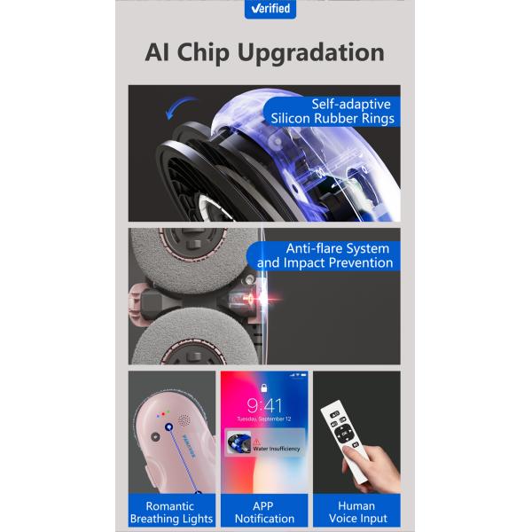 Intelligent Automatic Window Cleaning Robot with 90s/m2 Cleaning Speed and 67dB Noise