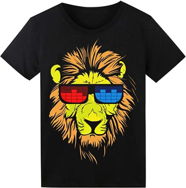 Quality Sound Control LED Light Up T Shirt 100% Cotton Washable For Couple for sale