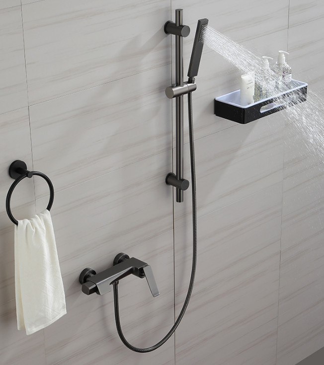 China Leakproof OEM Gray Hot Cold Copper Bathtub Faucet wholesale