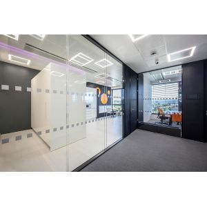 China Tempered Glass Aluminum Partition Wall 108mm Soundproof 45dB wholesale