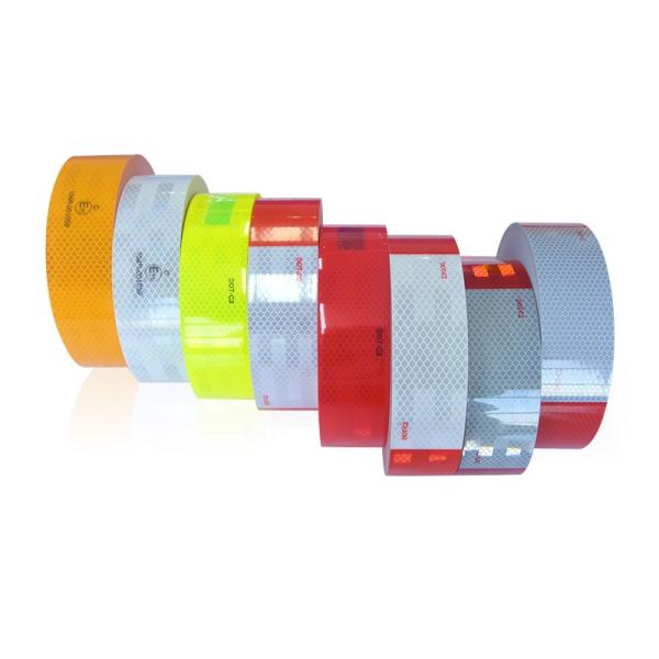 C2 Red And White Retro Reflective Tape Waterproof Adhesive Dot For Truck Trailer Safety