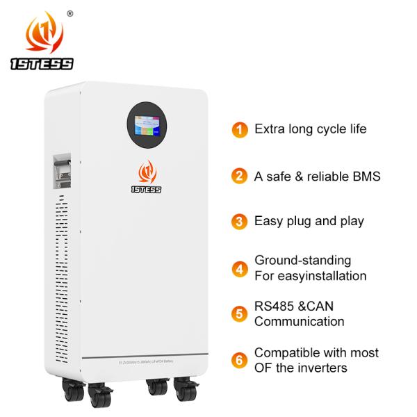 lifepo4 lithium battery 51.2V 300Ah 15.36kwh home energy storage battery