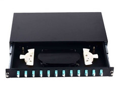China 1U 19' Premium Sliding Fiber Optic Patch Panel Rack Mount For LC Adapter on sale