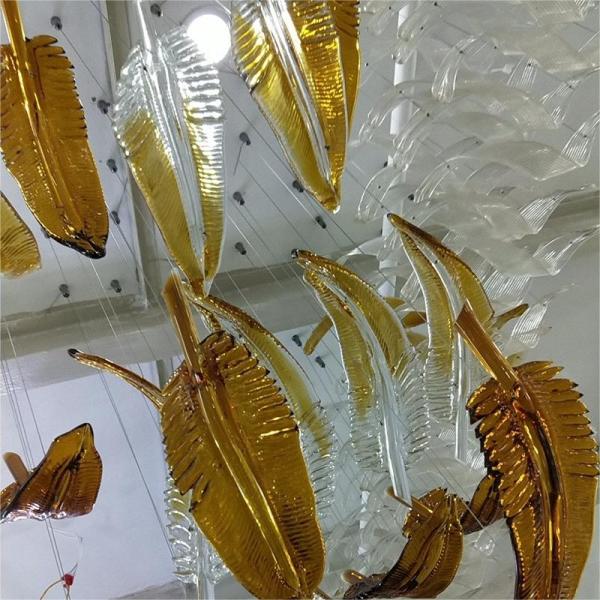 Modern Art Glass Feather Chandeliers