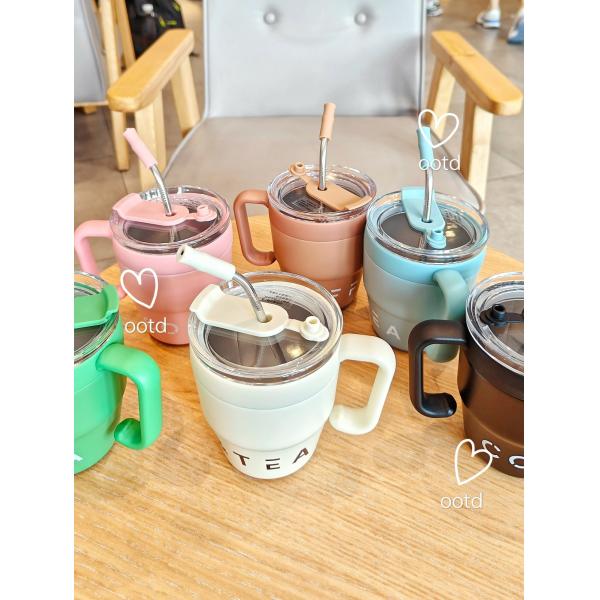 Office and Home Essential Stainless Steel Insulated Mug / Tumbler with Lids and Straws Direct Drinking or Straw Option