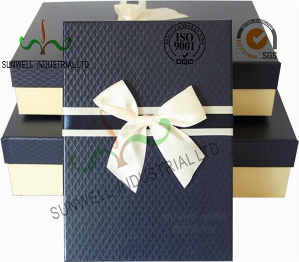 Quality Recycled Multi Colored Retails Handcrafted Gift Boxes Ribbon Bow Decorated Packaging for sale
