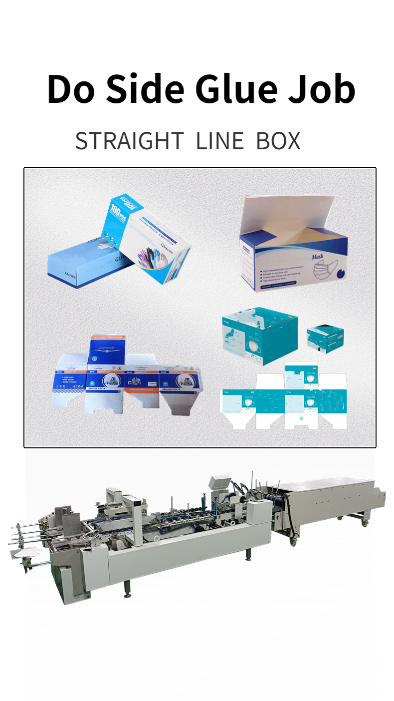 Cardboard/Corrugated Straight Line Box Automatic Gluer Folder Machine for Paper 200g-650g
