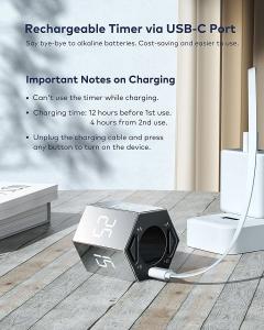 Cube Ticktime Pomodoro timer, digital timer, hexagonal visual magnetic flip focus timer, mute and an alarm clock, is sui