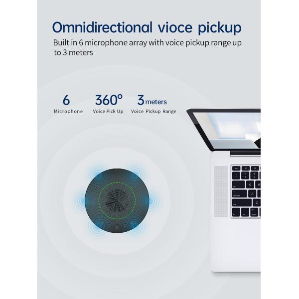 usb wireless plug and play audio system omnidirectional conference microphone or speakerphone with battery