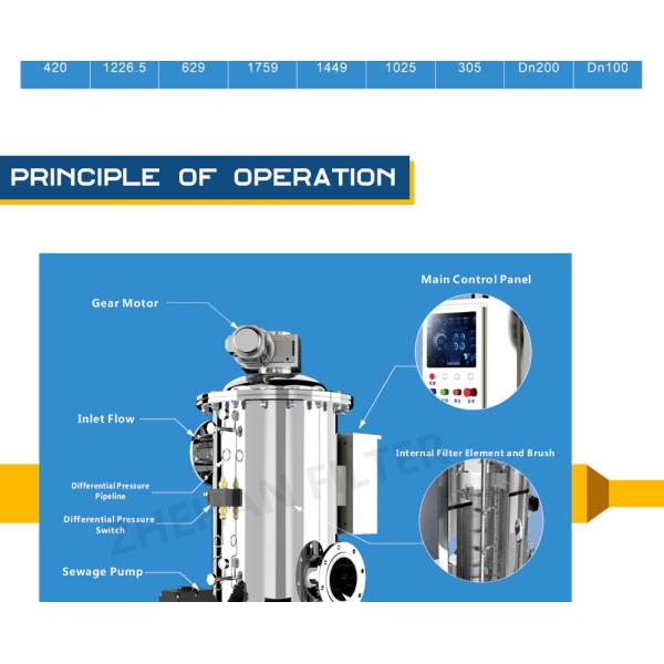 Electric Automatic Self Cleaning Filter / Filtration 300 Microns Customized