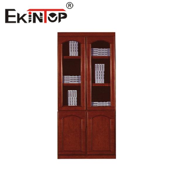 Quality Walnut Color Wooden Filing Cabinet Attached Wood Leather File Display Cabinet for sale