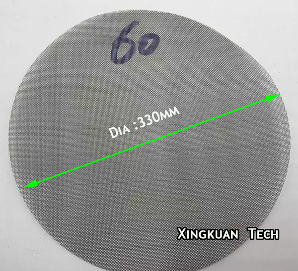 330mm Dia 60meshx0.19mm Stainless Steel Replacement Screen In Plastic Extruders