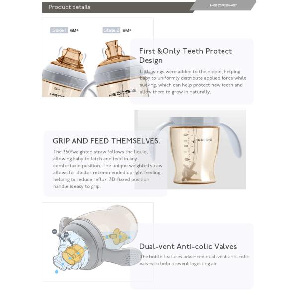 OEM supported Lightweigth Leakproof 180ML Baby Sippy Cup