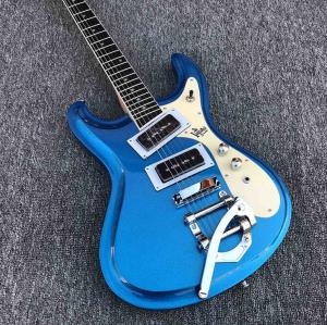 China Custom Mosrite Ventures Model Electric Guitar Blue Big B500 Tremolo Bridge Chinese Guitar wholesale