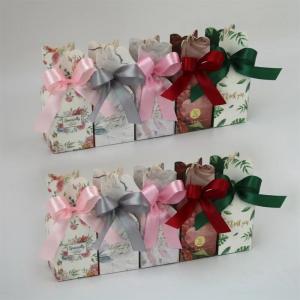 China ODM 5*5*12cm Candy Chocolate Wedding Paper Box With Ribbon wholesale