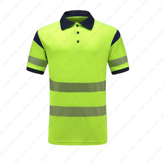 Reflective PPE Safety Wear Summer New Breathable Quick-Drying Reflective POLO Shirt/T-Shirt With Custom Logo