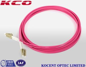 China LC MM 50/125 Duplex Fiber Patch Cables 3.0mm Diameter LC OM4 Patch Cords Pink Violet Color on sale