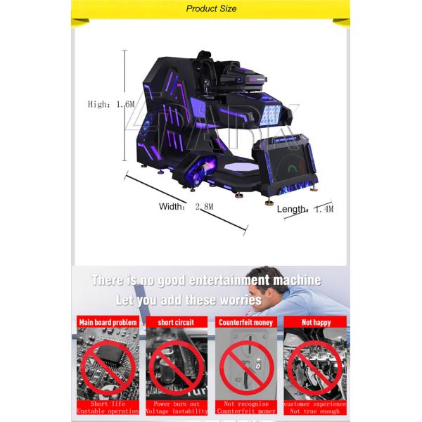 Virtual Reality Headset Flight Ps4 9D VR Simulator / 4D Racing Car Game Machine 360 rotaition and swing