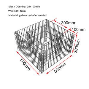 China 25x100mm Hole Flower Bed Welded Mesh Gabion 1.5m Height wholesale