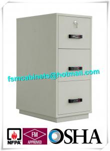 China Steel 3 Drawer Fireproof Safety Cabinet , Fire Resistant File Cabinet For Paper Documents wholesale