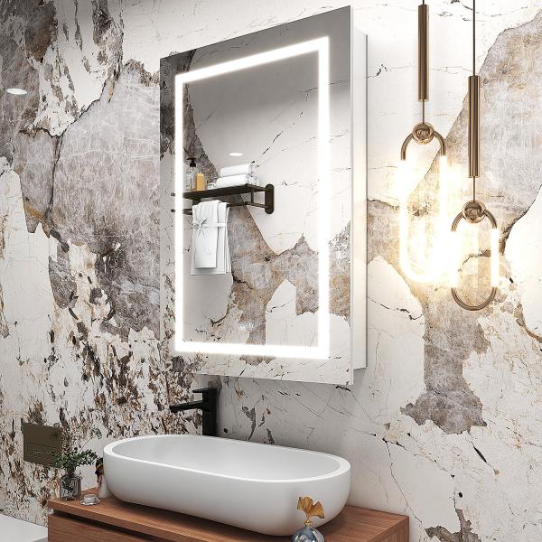 Personalized LED Mirror Medicine Cabinet Shatter Resistant Easy Maintenance